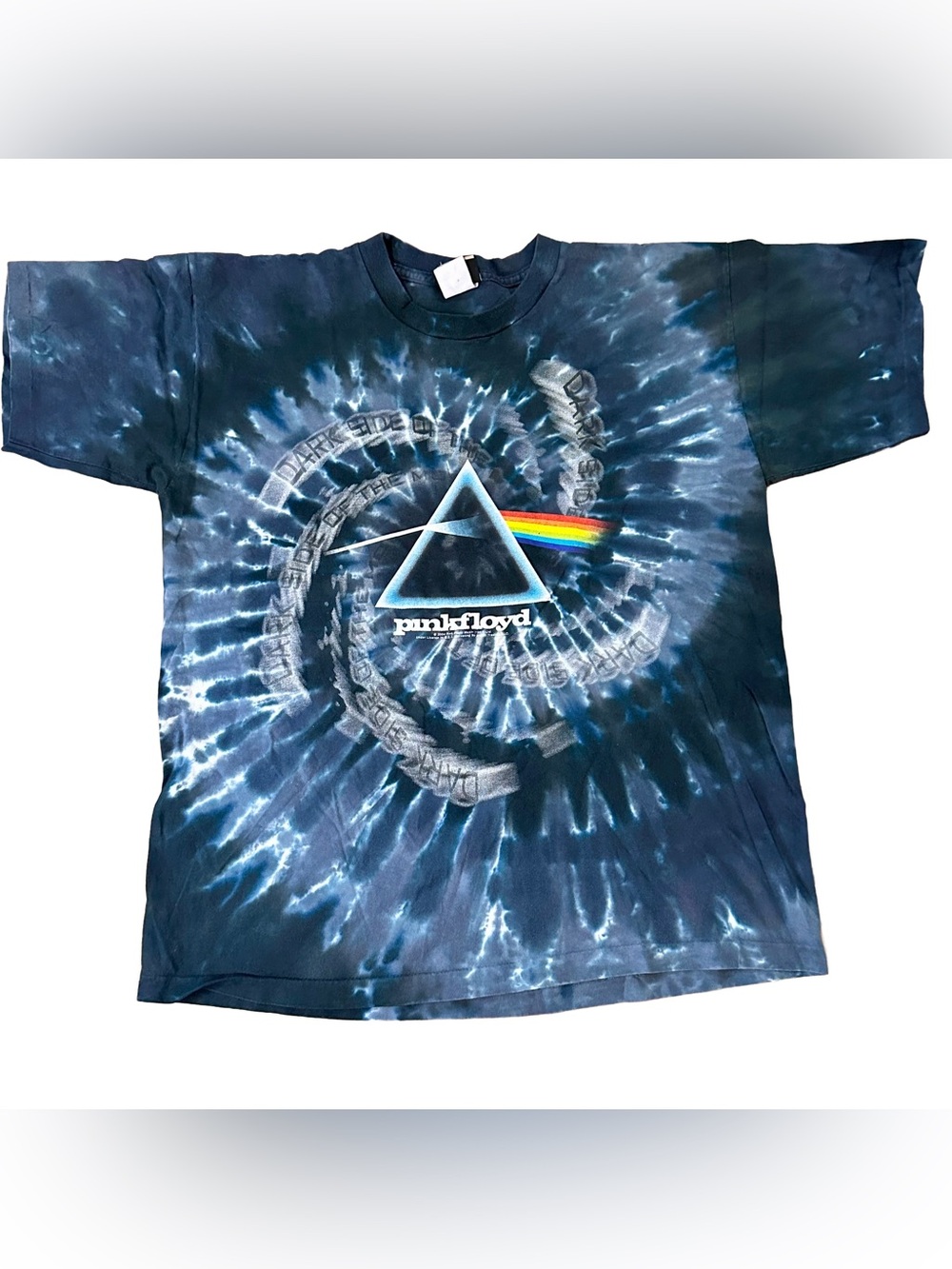 Liquid Blue Pink Floyd 2004 Single Stitch Dark Side of the Moon Tie-Dye Tee
